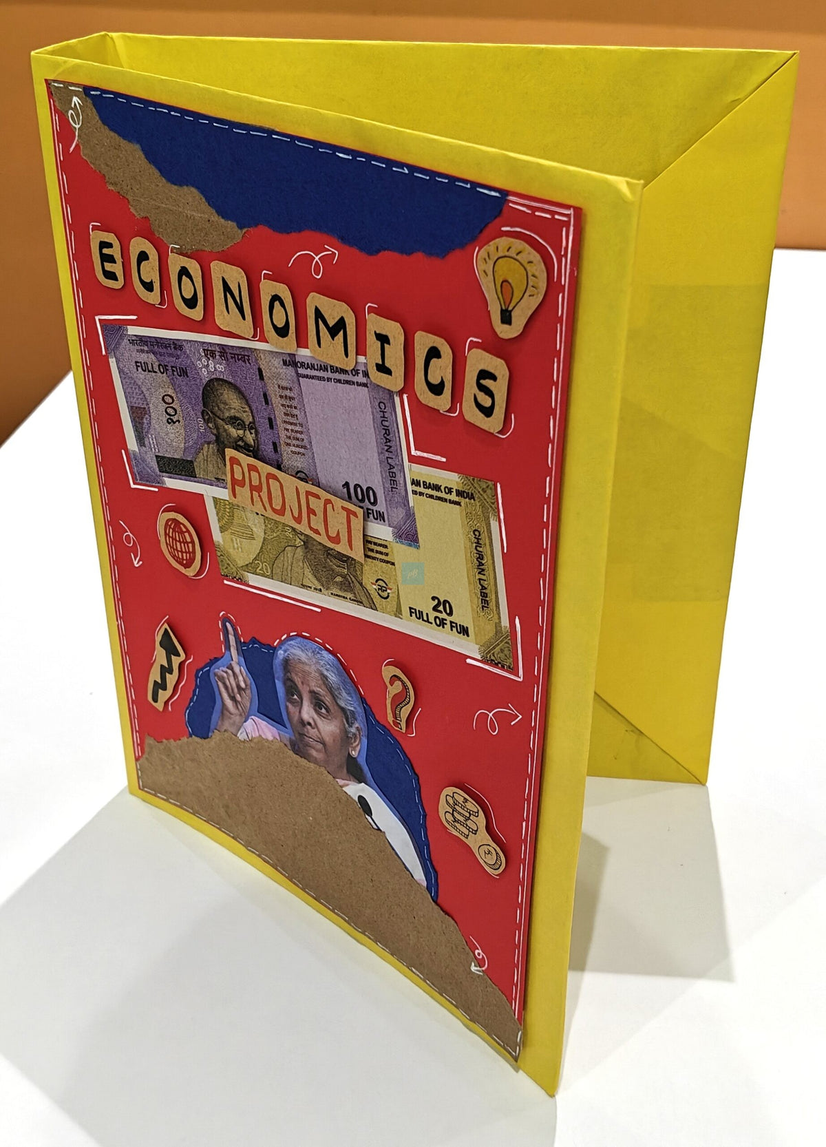 PB Economics Theme A4 Ring Binder Project File – Handmade Design Folder for School & College Projects, Durable Presentation Binder