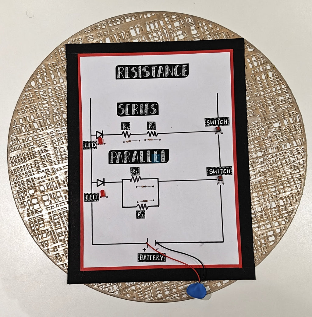 Project Banao Series and Parallel Resistance Circuit Kit with LED, Resistors, Switch & Battery – STEM Physics Electronics Learning Model for Students | DIY Educational Science Project