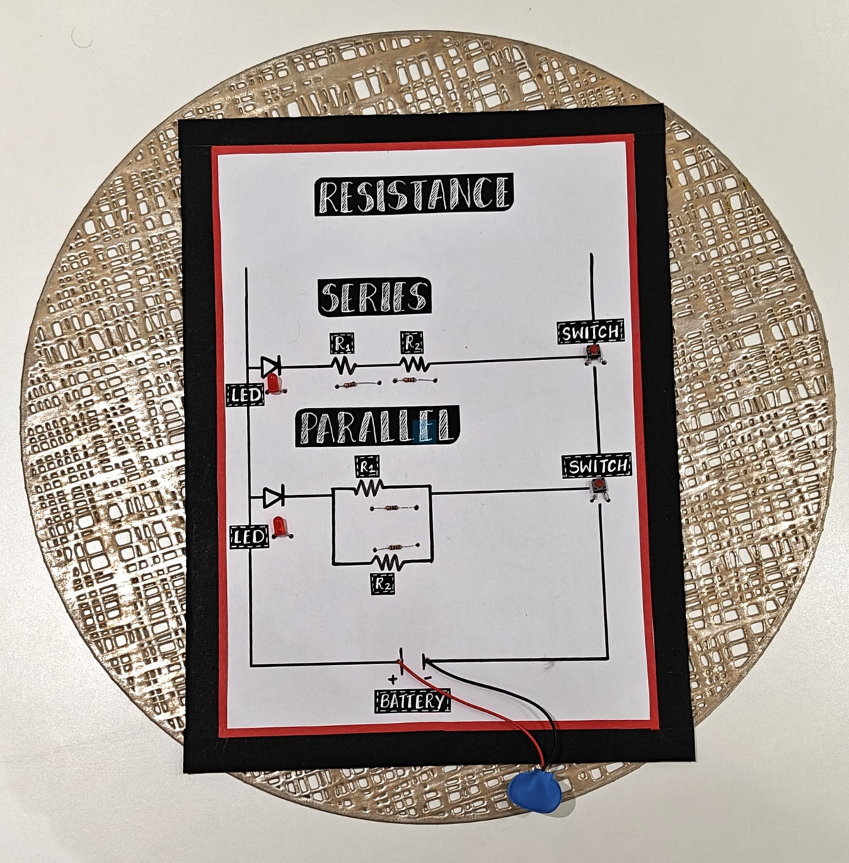 Project Banao Series and Parallel Resistance Circuit Kit with LED, Resistors, Switch & Battery – STEM Physics Electronics Learning Model for Students | DIY Educational Science Project