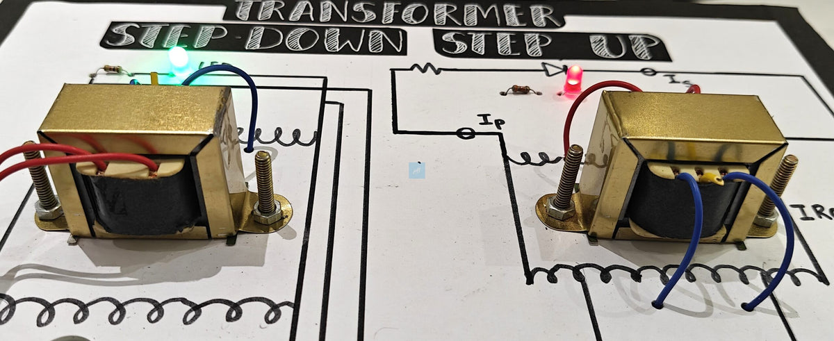 Project Banao Transformer Working Model – Step Up & Step Down Transformer Demonstration Board with LEDs, Iron Core, Coils | School Science Project | STEM Physics Learning Kit