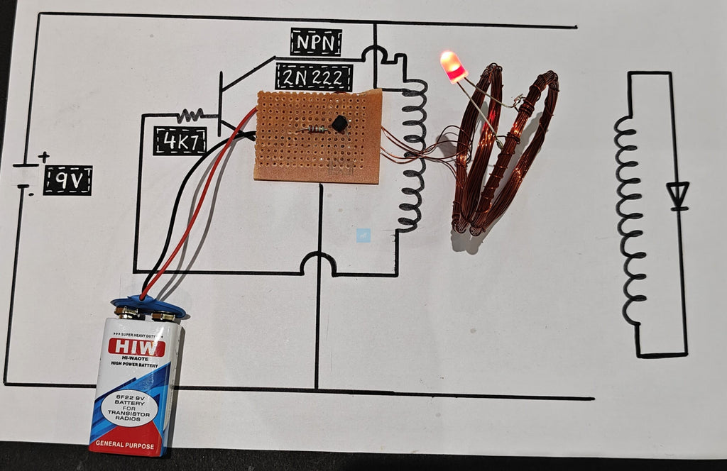 Project Banao Mutual Induction Experiment Kit with 9V Battery, LED, Induction Coils & Transistor – Educational Physics STEM Project for Students