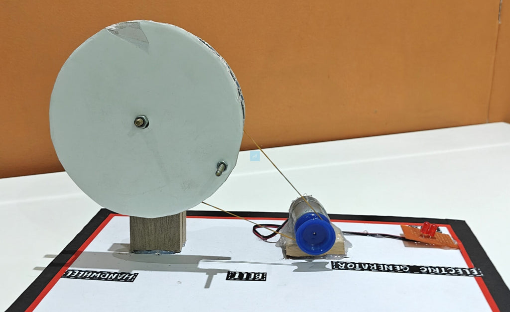 Project Banao AC Generator Working Model – Manual Handwheel Generator with LED Indicator & Belt Drive | School Science Project Kit | STEM Physics Experiment Model
