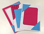 Project Banao Decorative Scrapbook Paper Set of 10 | 180 GSM | Teal Blue & Magenta Pink with White Accents Journaling & Craft Design Sheets for DIY Scrapbooking, Card Making, Art Projects