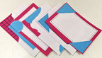 Project Banao Decorative Scrapbook Paper Set of 10 | 180 GSM | Teal Blue & Magenta Pink with White Accents Journaling & Craft Design Sheets for DIY Scrapbooking, Card Making, Art Projects