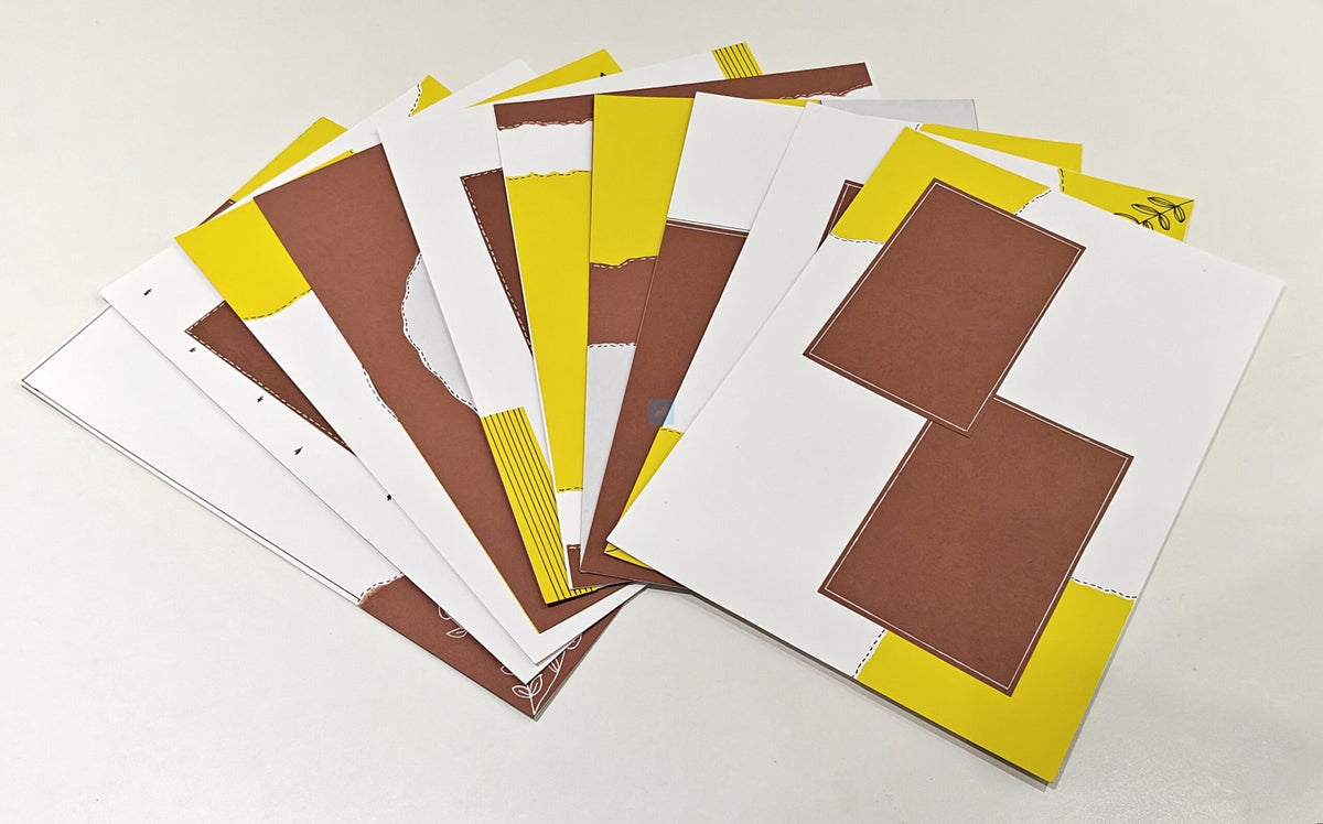 Project Banao Earth Tone Scrapbook Paper Set of 10 | 180 GSM Aesthetic Journaling Cards for DIY Scrapbooking, Card Making, Planner Decoration & Art Crafts