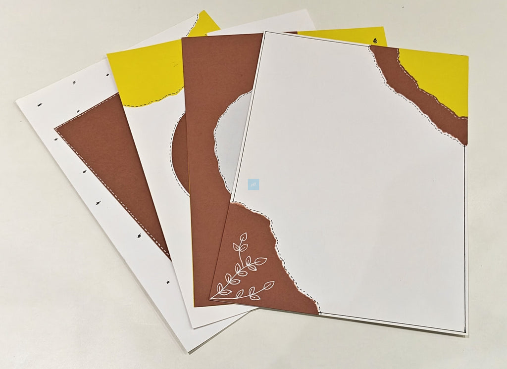 Project Banao Earth Tone Scrapbook Paper Set of 10 | 180 GSM Aesthetic Journaling Cards for DIY Scrapbooking, Card Making, Planner Decoration & Art Crafts