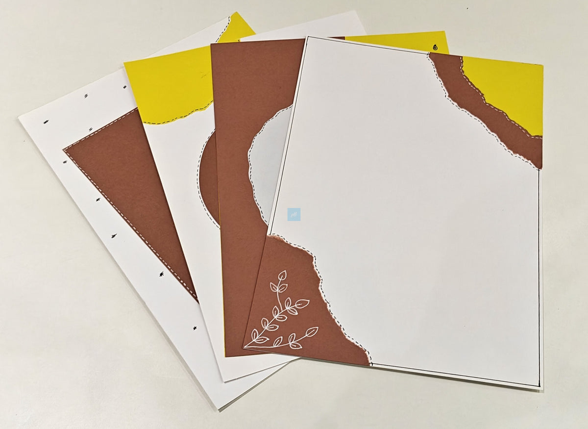 Project Banao Earth Tone Scrapbook Paper Set of 10 | 180 GSM Aesthetic Journaling Cards for DIY Scrapbooking, Card Making, Planner Decoration & Art Crafts