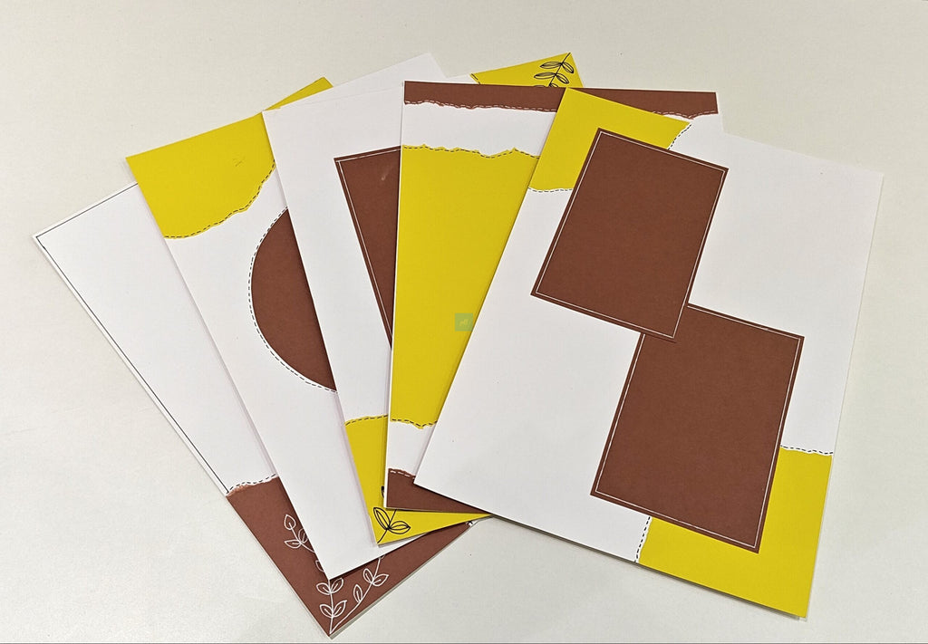 Project Banao Earth Tone Scrapbook Paper Set of 10 | 180 GSM Aesthetic Journaling Cards for DIY Scrapbooking, Card Making, Planner Decoration & Art Crafts
