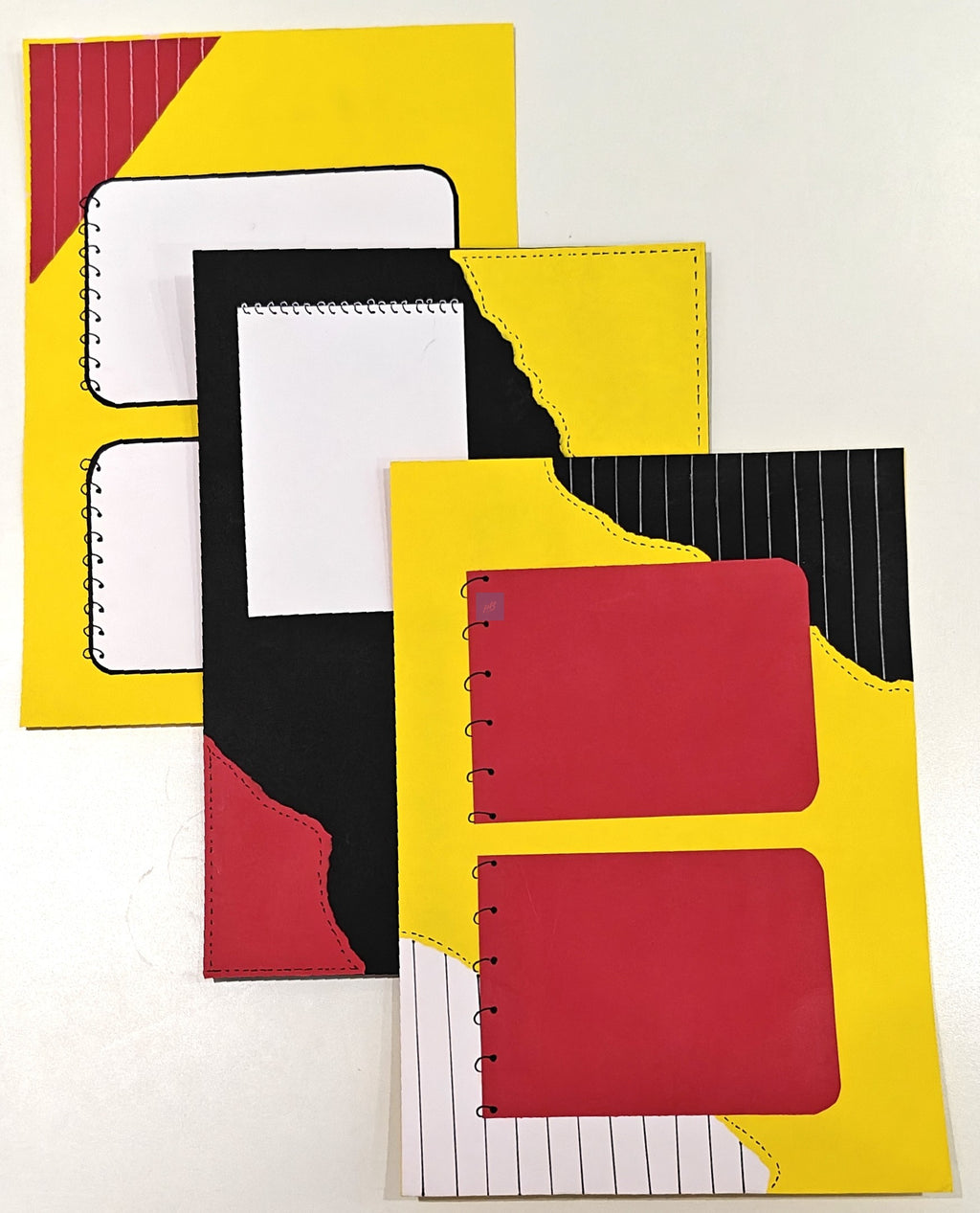 Project Banao Bold Contrast Scrapbook Paper Set of 10 | 180 GSM Black-Red-Yellow Aesthetic Journaling Cards for Scrapbooking, Bullet Journal, Card Making, Planner Decoration & DIY Craft Supplies