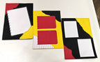 Project Banao Bold Contrast Scrapbook Paper Set of 10 | 180 GSM Black-Red-Yellow Aesthetic Journaling Cards for Scrapbooking, Bullet Journal, Card Making, Planner Decoration & DIY Craft Supplies