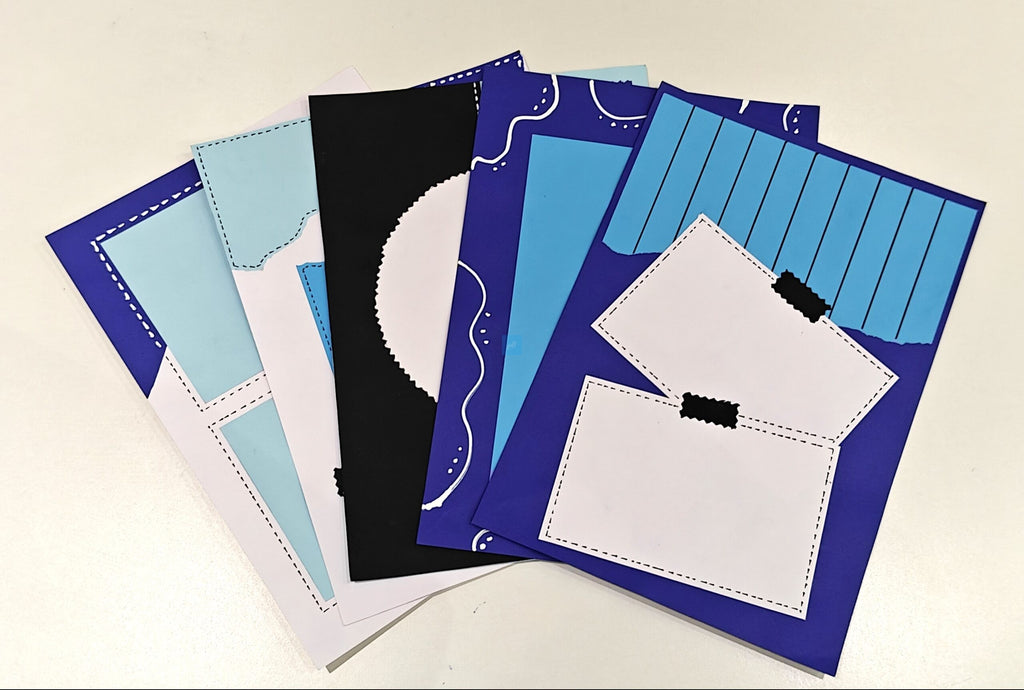 Project Banao Aesthetic Blue Writing Paper (Set of 10) | Handmade A4 Designer Sheets for Journals, Letters, Scrapbooking & Creative Crafts | 180 GSM | Made in India