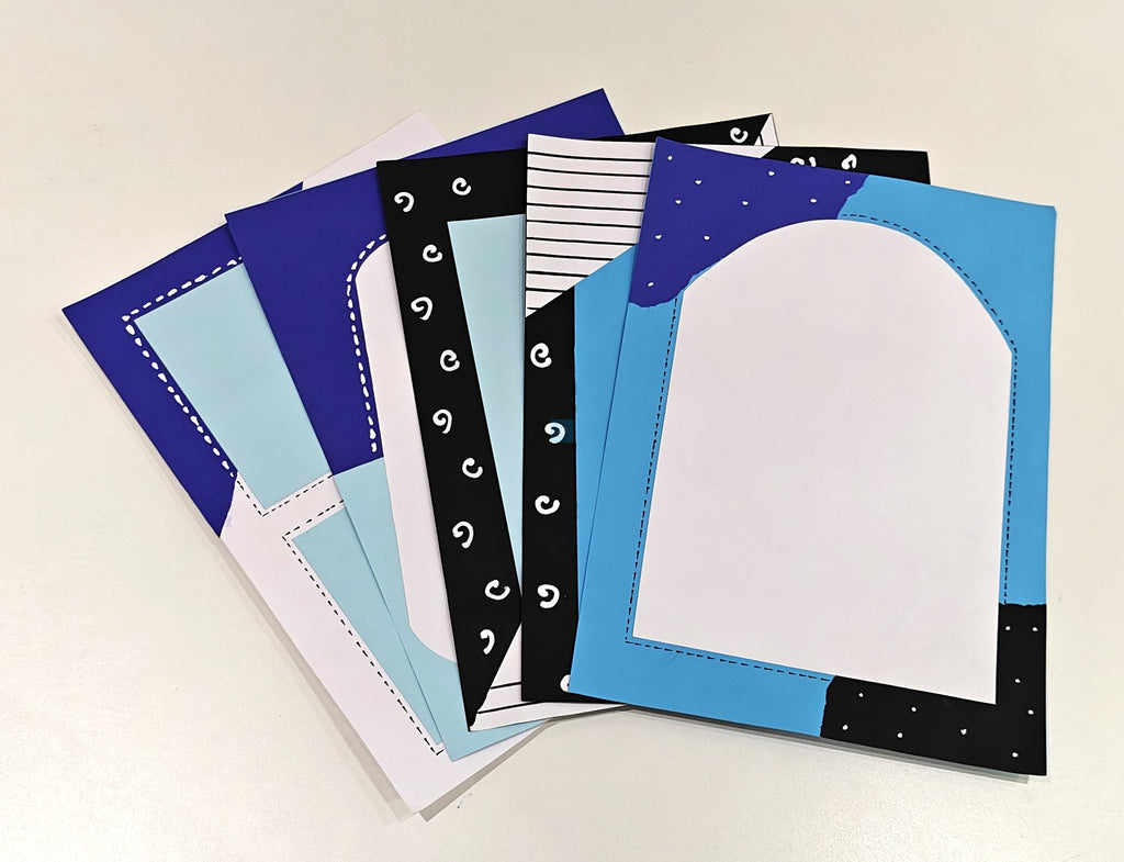 Project Banao Aesthetic Blue Writing Paper (Set of 10) | Handmade A4 Designer Sheets for Journals, Letters, Scrapbooking & Creative Crafts | 180 GSM | Made in India