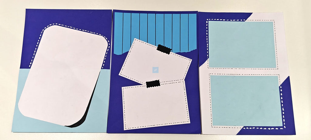 Project Banao Aesthetic Blue Writing Paper (Set of 10) | Handmade A4 Designer Sheets for Journals, Letters, Scrapbooking & Creative Crafts | 180 GSM | Made in India