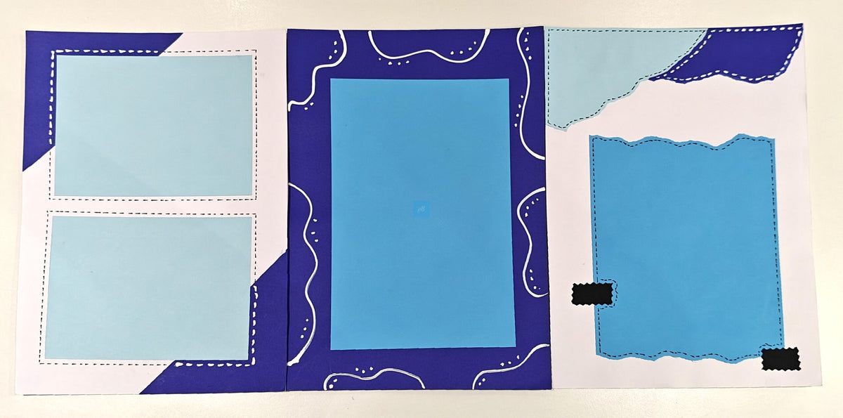 Project Banao Aesthetic Blue Writing Paper (Set of 10) | Handmade A4 Designer Sheets for Journals, Letters, Scrapbooking & Creative Crafts | 180 GSM | Made in India