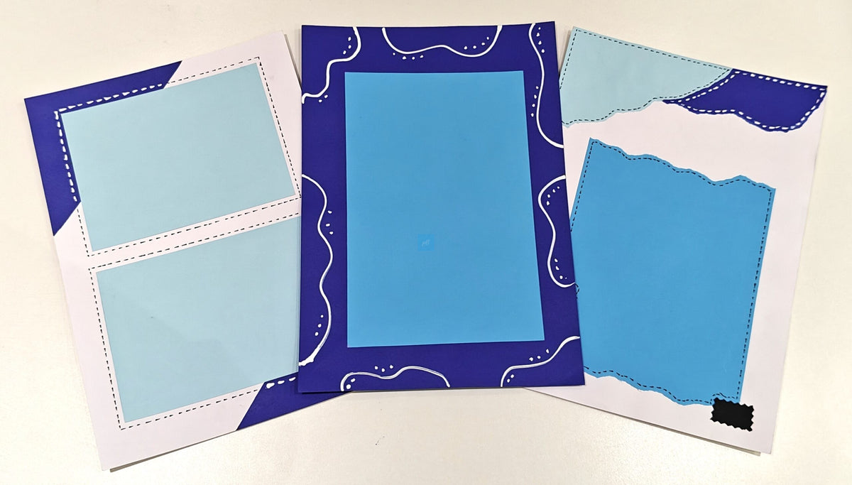Project Banao Aesthetic Blue Writing Paper (Set of 10) | Handmade A4 Designer Sheets for Journals, Letters, Scrapbooking & Creative Crafts | 180 GSM | Made in India