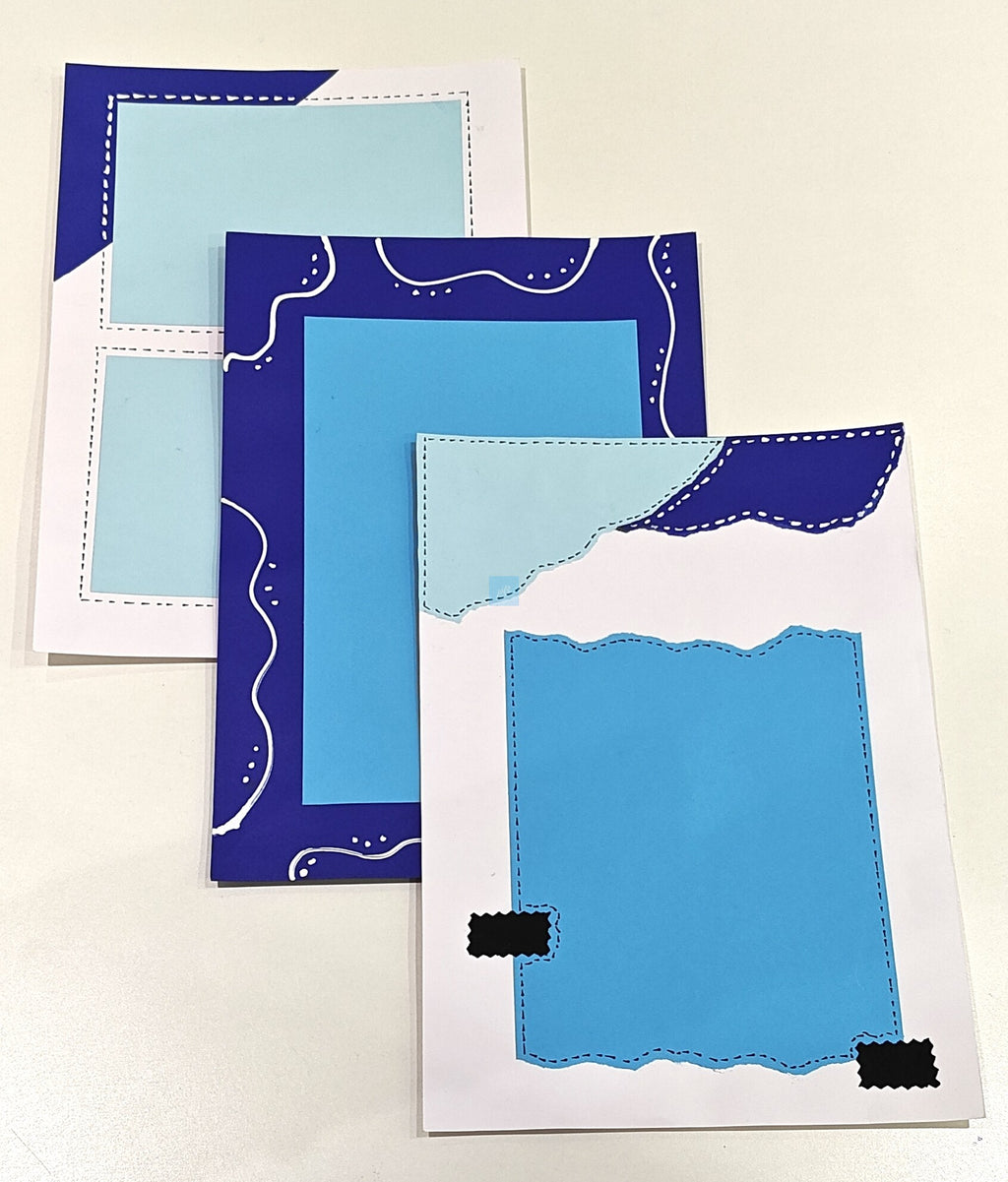 Project Banao Aesthetic Blue Writing Paper (Set of 10) | Handmade A4 Designer Sheets for Journals, Letters, Scrapbooking & Creative Crafts | 180 GSM | Made in India
