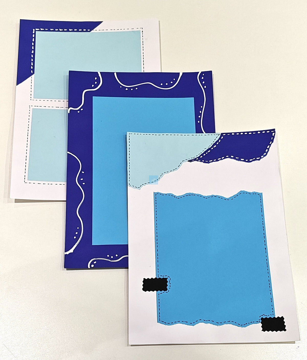 Project Banao Aesthetic Blue Writing Paper (Set of 10) | Handmade A4 Designer Sheets for Journals, Letters, Scrapbooking & Creative Crafts | 180 GSM | Made in India