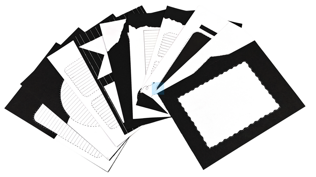 Project Banao Minimalist Black & White Writing Paper (Set of 10) | Handmade A4 Monochrome Designer Sheets for Journals, Letters, Scrapbooking & Crafts | 180 GSM | Made in India