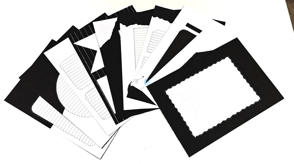 Project Banao Minimalist Black & White Writing Paper (Set of 10) | Handmade A4 Monochrome Designer Sheets for Journals, Letters, Scrapbooking & Crafts | 180 GSM | Made in India