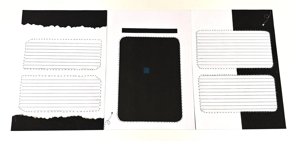 Project Banao Minimalist Black & White Writing Paper (Set of 10) | Handmade A4 Monochrome Designer Sheets for Journals, Letters, Scrapbooking & Crafts | 180 GSM | Made in India