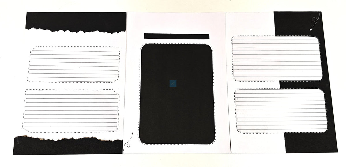 Project Banao Minimalist Black & White Writing Paper (Set of 10) | Handmade A4 Monochrome Designer Sheets for Journals, Letters, Scrapbooking & Crafts | 180 GSM | Made in India