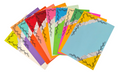 Project Banao Handmade Multicolour Designer Writing Sheets (10 pcs) | A4 Designer Paper with Leaf Border & Torn-Paper Pattern for Journaling, Scrapbooking, School Projects & DIY Crafts | Made in India