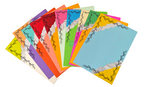 Project Banao Handmade Multicolour Designer Writing Sheets (10 pcs) | A4 Designer Paper with Leaf Border & Torn-Paper Pattern for Journaling, Scrapbooking, School Projects & DIY Crafts | Made in India