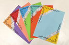Project Banao Handmade Multicolour Designer Writing Sheets (10 pcs) | A4 Designer Paper with Leaf Border & Torn-Paper Pattern for Journaling, Scrapbooking, School Projects & DIY Crafts | Made in India