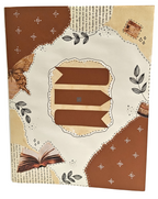 Project Banao Brown Vintage Journal Theme A4 Ring Folder | Handmade Aesthetic Project File | Reusable Presentation Folder | School & College Assignment File | Made in India
