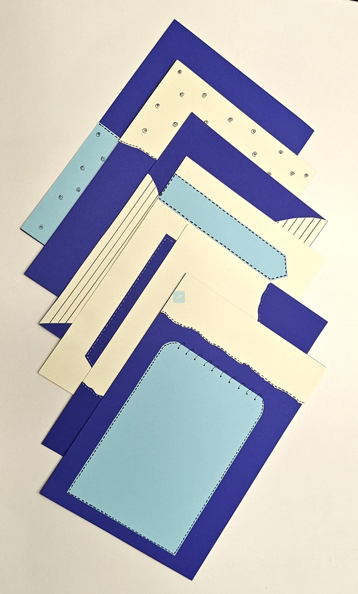 Project Banao Royal Blue Theme A4 Handmade Designer Craft Sheets (10 pcs) | Decorative Paper for Scrapbook, School Projects, Journals & DIY Art | Made in India