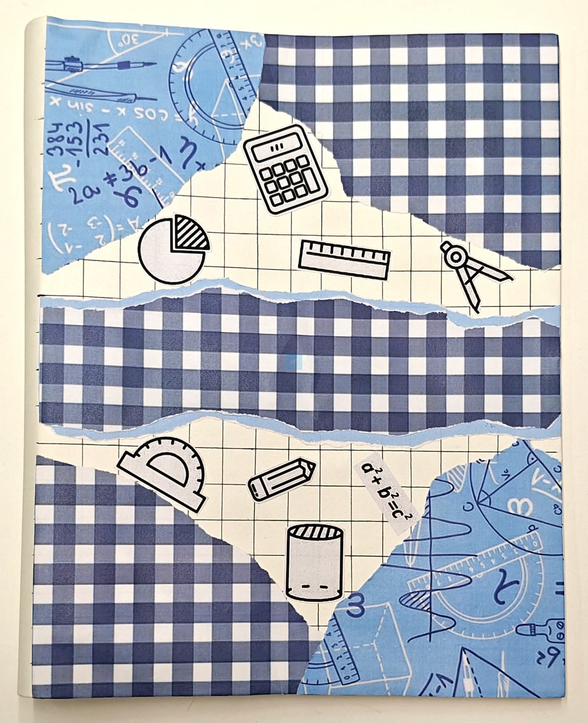 Project Banao A4 Project File & Sheets Combo – Blue & White Checkered Theme | 1 Handmade Ring Binder + 10 Designer Sheets | School & College Assignment & Project Folder | Made in India