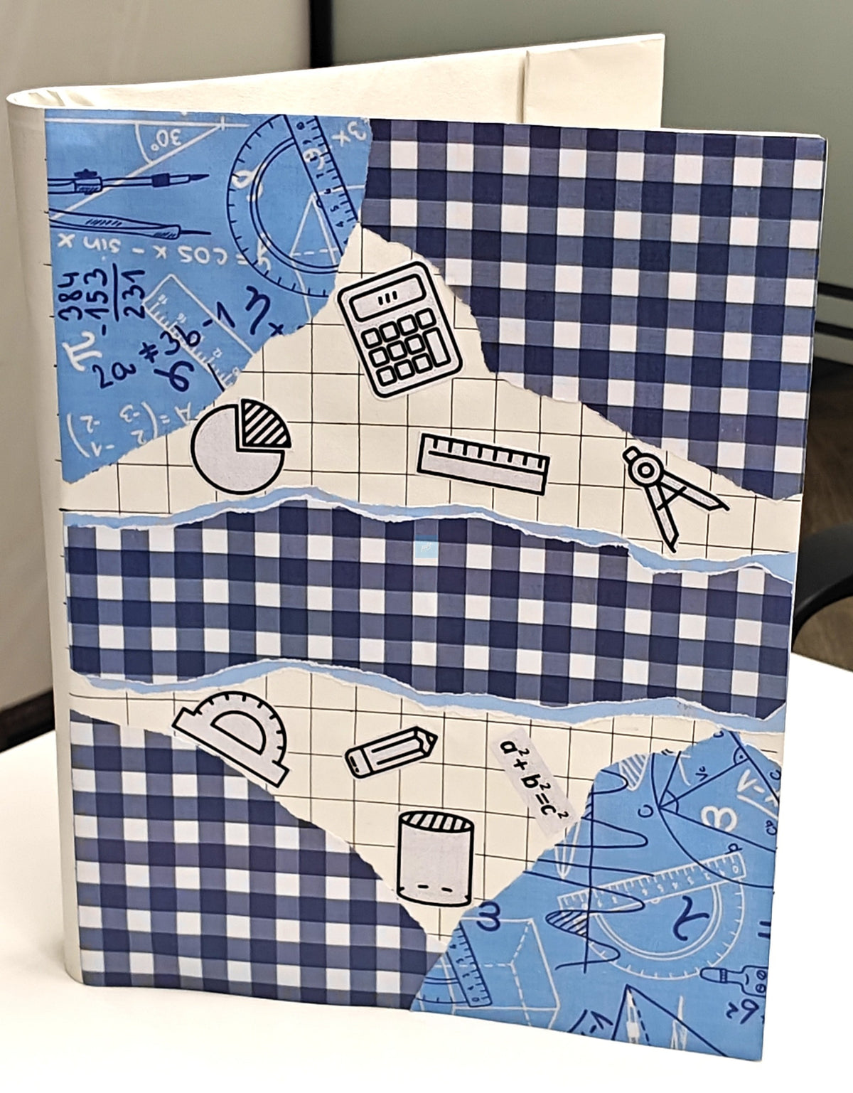 Project Banao A4 Project File & Sheets Combo – Blue & White Checkered Theme | 1 Handmade Ring Binder + 10 Designer Sheets | School & College Assignment & Project Folder | Made in India