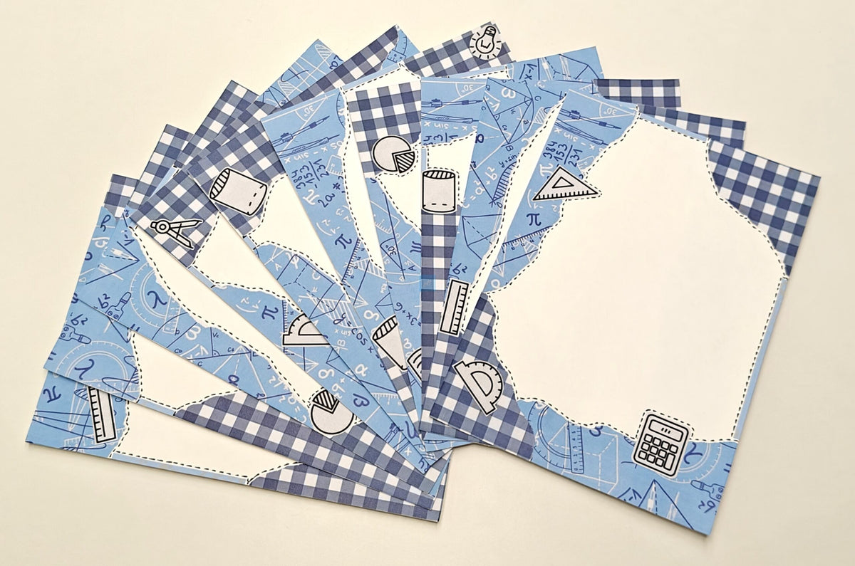 Project Banao A4 Project File & Sheets Combo – Blue & White Checkered Theme | 1 Handmade Ring Binder + 10 Designer Sheets | School & College Assignment & Project Folder | Made in India