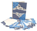 Project Banao A4 Project File & Sheets Combo – Blue & White Checkered Theme | 1 Handmade Ring Binder + 10 Designer Sheets | School & College Assignment & Project Folder | Made in India