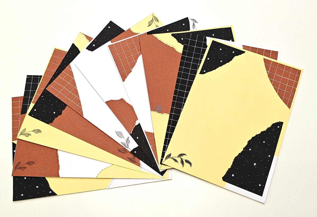 Project Banao Terracotta & Black Aesthetic A4 Project File & Sheets Combo | Handmade Ring Binder with 10 Designer Sheets | Decorative Presentation Folder for School & College Projects | Made in India