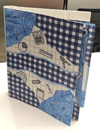 Project Banao A4 Project File & Sheets Combo – Blue & White Checkered Theme | 1 Handmade Ring Binder + 10 Designer Sheets | School & College Assignment & Project Folder | Made in India