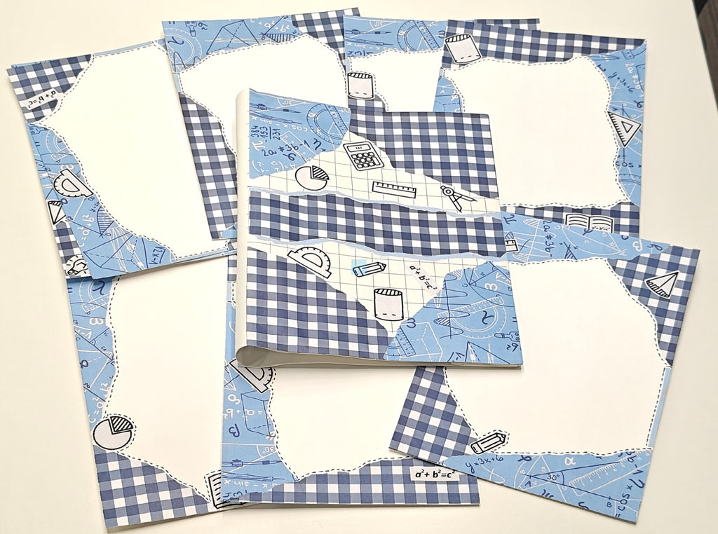 Project Banao A4 Project File & Sheets Combo – Blue & White Checkered Theme | 1 Handmade Ring Binder + 10 Designer Sheets | School & College Assignment & Project Folder | Made in India