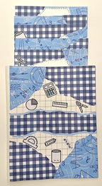 Project Banao A4 Project File & Sheets Combo – Blue & White Checkered Theme | 1 Handmade Ring Binder + 10 Designer Sheets | School & College Assignment & Project Folder | Made in India