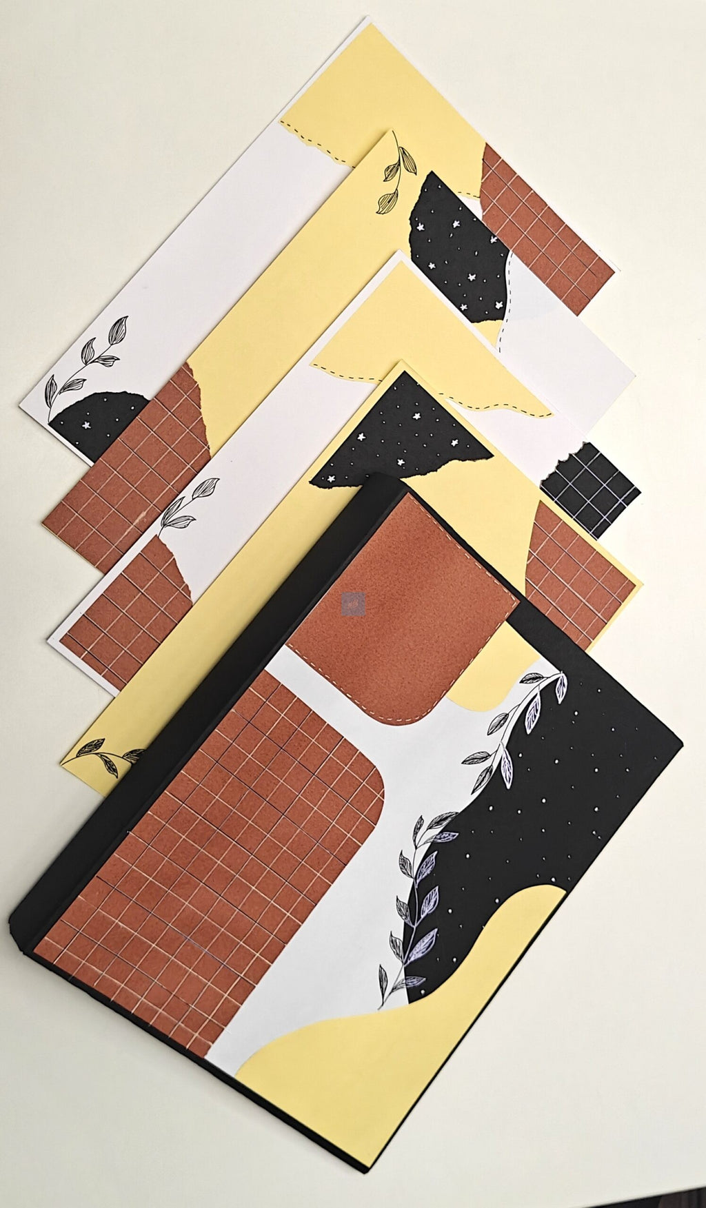 Project Banao Terracotta & Black Aesthetic A4 Project File & Sheets Combo | Handmade Ring Binder with 10 Designer Sheets | Decorative Presentation Folder for School & College Projects | Made in India