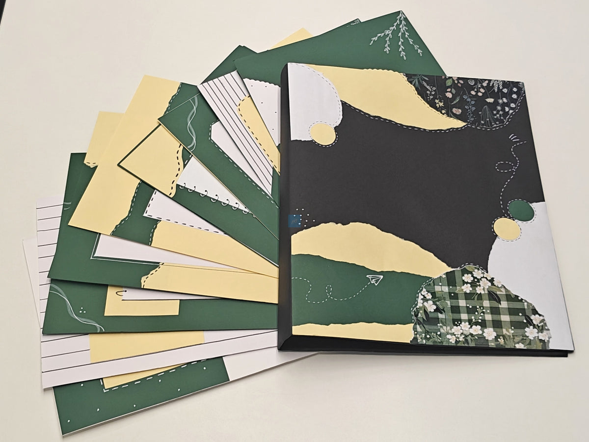 Project Banao Botanical Aesthetic A4 Project File & Sheets Combo | Handmade Ring Binder with 10 Designer Sheets | Floral Presentation Folder for School & College Projects | Made in India