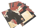 Project Banao A4 Handmade Project File & Sheets Combo – Burgundy, Black & Vintage Literary Theme | Ring Binder with 10 Designer Sheets | Retro Journal Style | Made in India