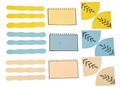Project Banao Decoration Borders & Headings Cutouts Set - Yellow, Sky Blue & Pastel Beige Floral Leaf Theme | Borders, Headings & Subheadings, DIY School Project, Chart & Craft Decoration Supplies | Made in India