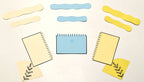Project Banao Decoration Borders & Headings Cutouts Set - Yellow, Sky Blue & Pastel Beige Floral Leaf Theme | Borders, Headings & Subheadings, DIY School Project, Chart & Craft Decoration Supplies | Made in India