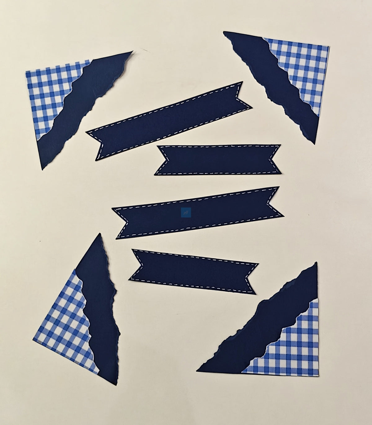 Project Banao Decoration Borders & Headings Cutouts Set - Navy Blue & White Gingham Theme | Borders, Headings & Subheadings, DIY School Project & Craft Decoration Supplies | Made in India