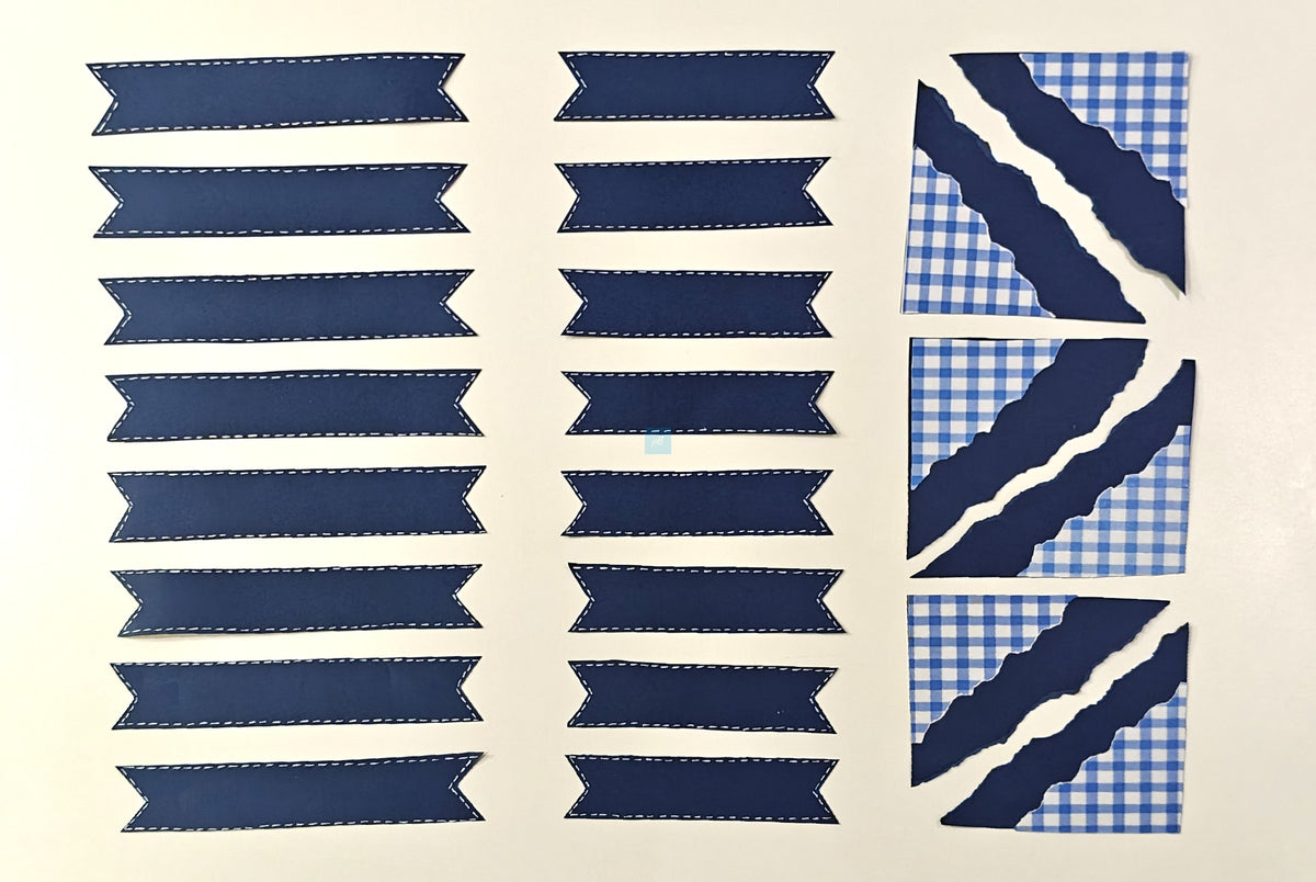 Project Banao Decoration Borders & Headings Cutouts Set - Navy Blue & White Gingham Theme | Borders, Headings & Subheadings, DIY School Project & Craft Decoration Supplies | Made in India