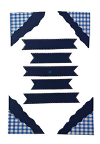 Project Banao Decoration Borders & Headings Cutouts Set - Navy Blue & White Gingham Theme | Borders, Headings & Subheadings, DIY School Project & Craft Decoration Supplies | Made in India