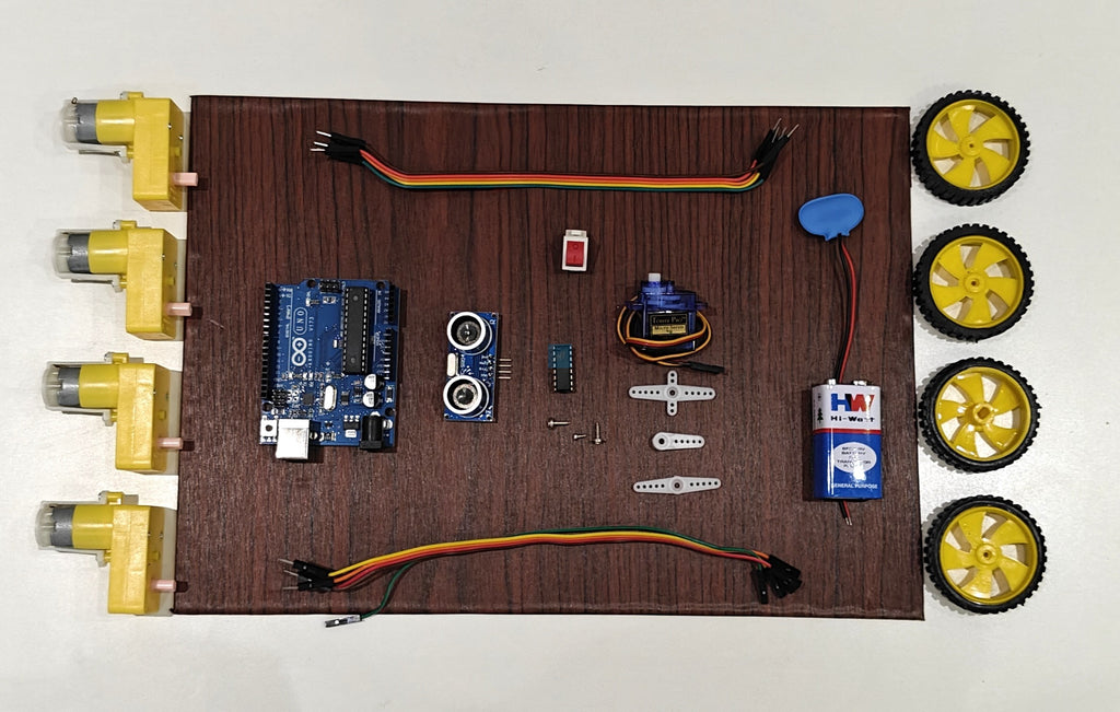 Project Banao Obstacle Avoiding Robot Car Kit | Arduino UNO Smart Autonomous Robot with Ultrasonic Sensor, 4WD Motors & Servo Motor | DIY Robotics STEM Science Project for School Students