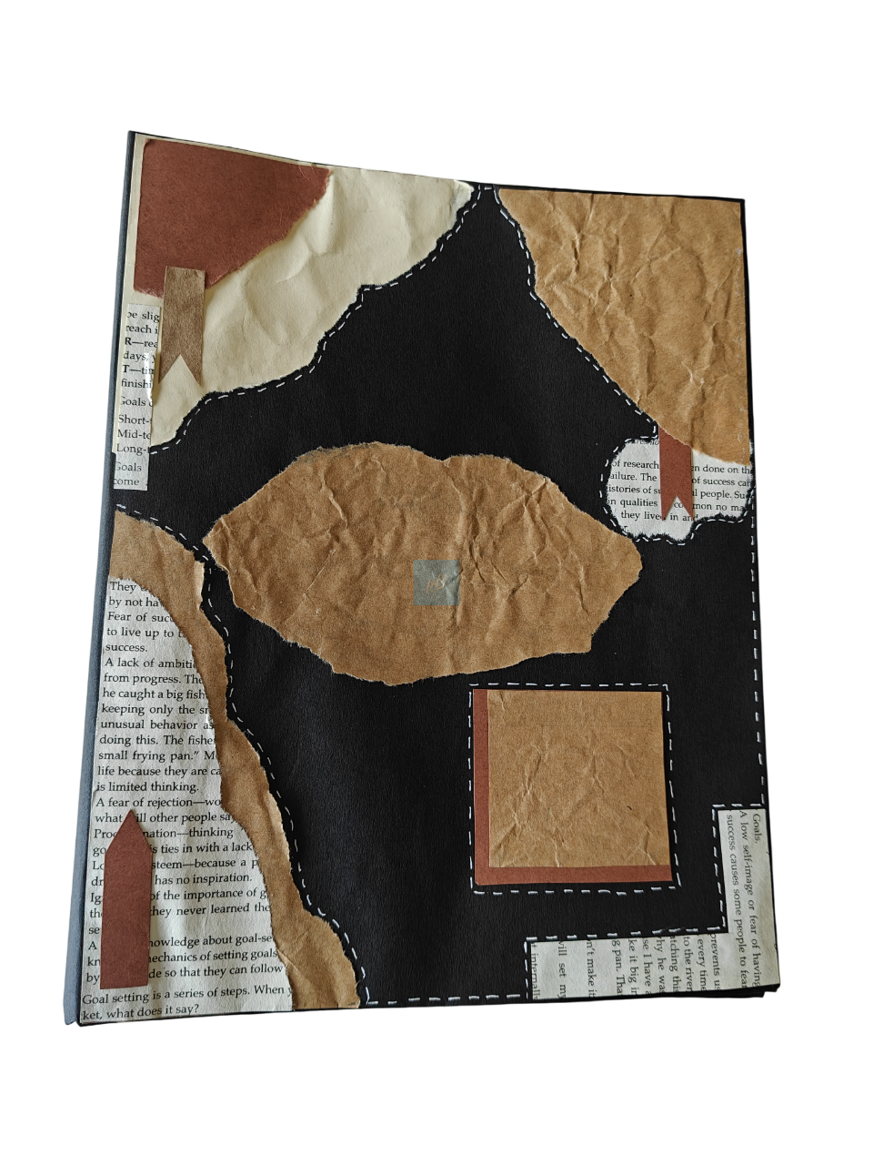Project Banao Handmade Vintage Collage Folder - Aesthetic Mixed Media Design with Kraft & Newspaper Texture | Fits A4-Size Sheets | Artistic File for School Projects, Journals & Creative Storage