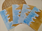 Project Banao A4 Handmade Designer Sheets | Artistic Blue & Brown Wave Pattern Craft Papers | Premium Handmade Paper for Art, Scrapbooking, Journals, Card Making & DIY Projects (Set of 10)