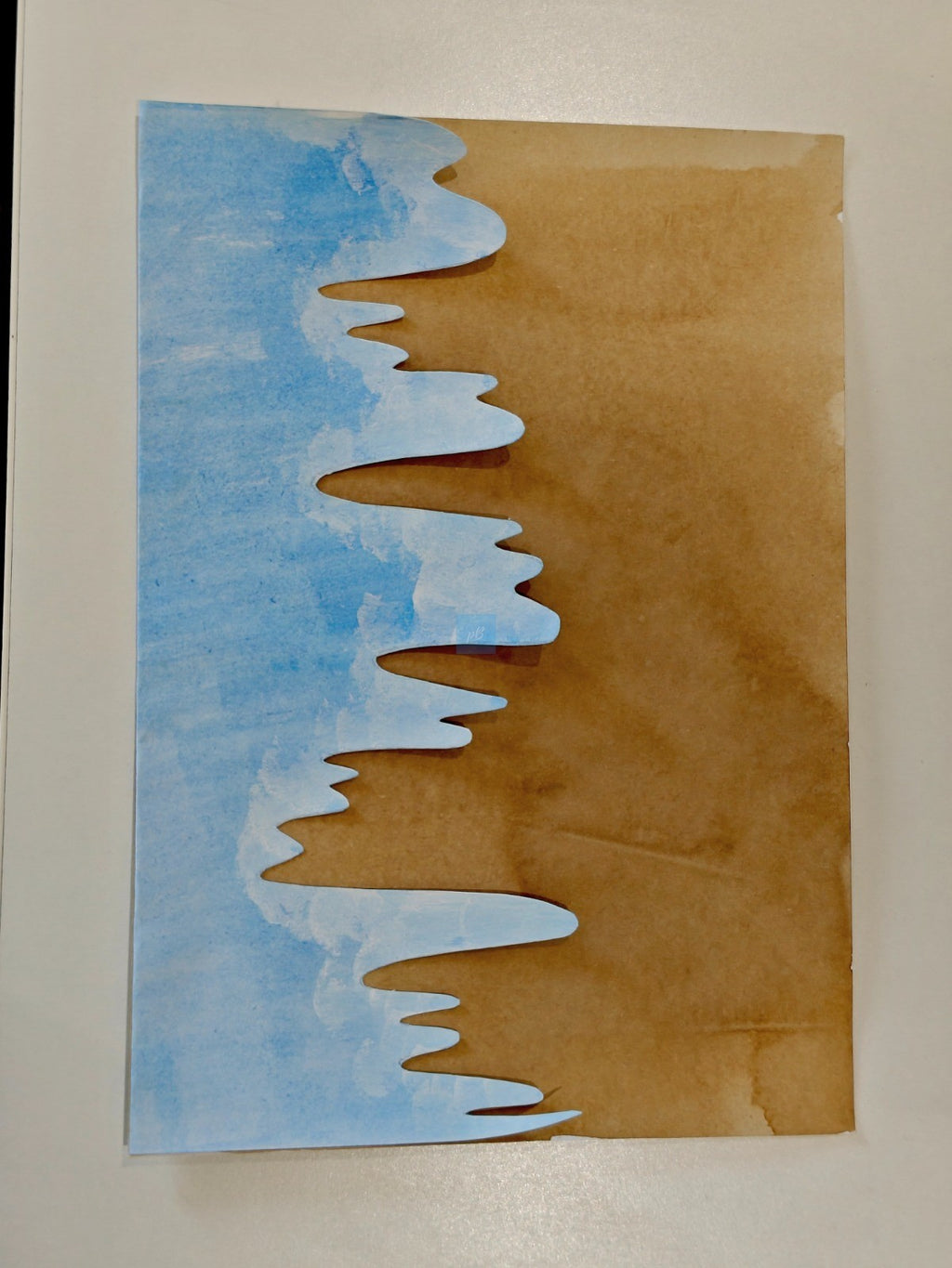 Project Banao A4 Handmade Designer Sheets | Artistic Blue & Brown Wave Pattern Craft Papers | Premium Handmade Paper for Art, Scrapbooking, Journals, Card Making & DIY Projects (Set of 10)